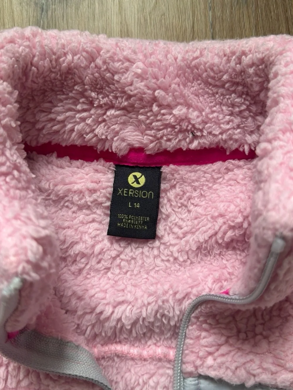 Xersion Kids Pink Sherpa Puffer Jacket with Chest Pocket